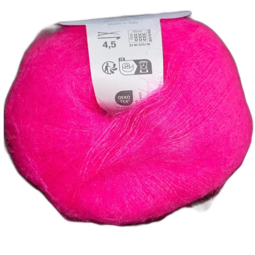 Super Kid Mohair Seide - Neonpink