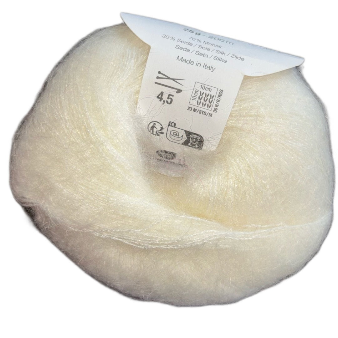 Super Kid Mohair Seide - Wollweiß